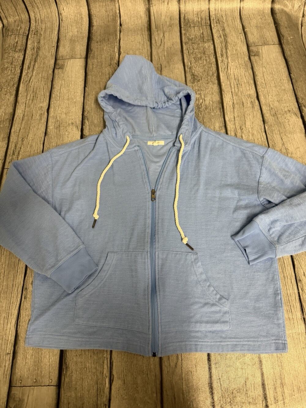 Women’s Maurice’s Lightweight Zip Up Hoodie Jacket Sz Large Lt Blue Beach Vibes